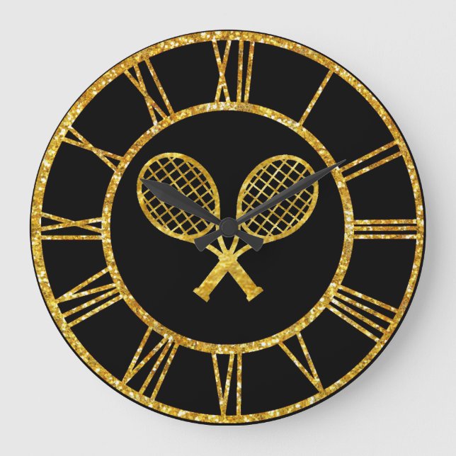 Grande Horloge Ronde Raquettes de tennis en or (Recto)