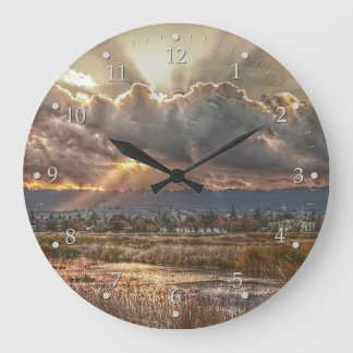 Grande Horloge Ronde Rayons au coucher du soleil