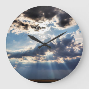 Grande Horloge Ronde Rayons de soleil d'en haut