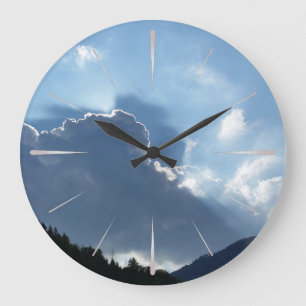Grande Horloge Ronde rayons et nuages