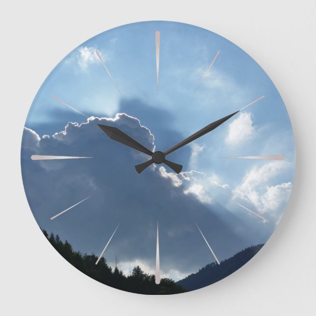 Grande Horloge Ronde rayons et nuages (Recto)