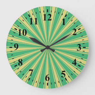 Grande Horloge Ronde Rayons rétro Funky Sun Rays #5