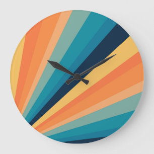 Grande Horloge Ronde Rayons solaires rétro