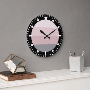 Grande Horloge Ronde Rayures Crépusculaires Urbaines
