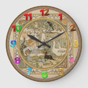 Grande Horloge Ronde Reading fun Wall Clock