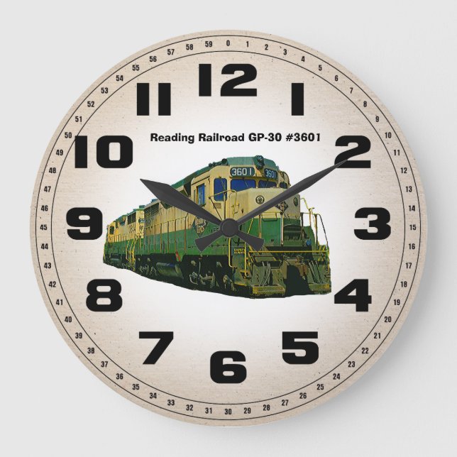 Grande Horloge Ronde Reading Railroad GP-30 #3601 Wall Clock (Recto)