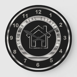 Grande Horloge Ronde Real Estate Design in Silver and Black