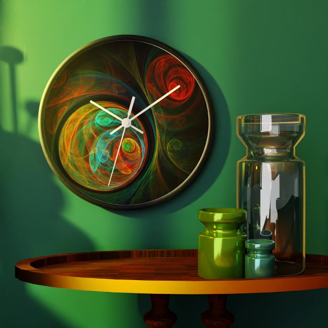 Grande Horloge Ronde Rebirth Blue Abstract (Rebirth Blue Abstract Art Round Clock)