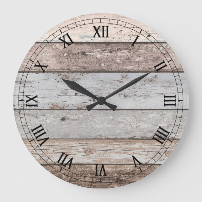 Grande Horloge Ronde Reclaimed Wood Look (Recto)