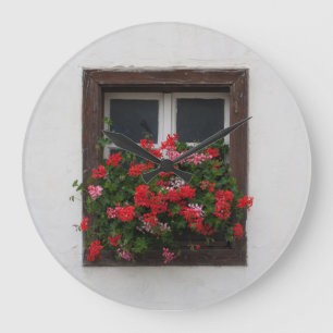 Grande Horloge Ronde Red And Pink Pelargonium
