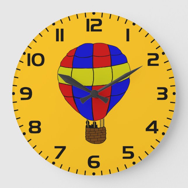 Grande Horloge Ronde Red Blue and Yellow Hot Air Balloon (Recto)