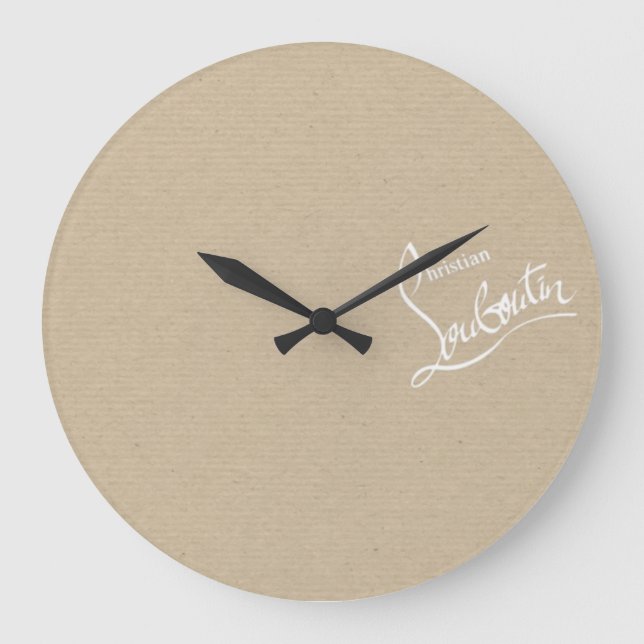 Grande Horloge Ronde Red Bottoms Stilettos chaussures talons kraft boît (Recto)