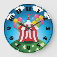 Red Circus Tent Clock