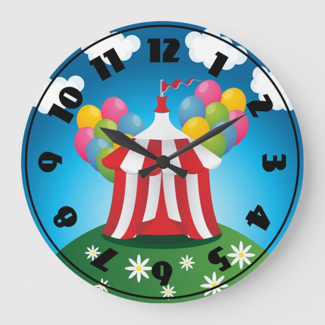 Grande Horloge Ronde Red Circus Tent Clock (Recto)