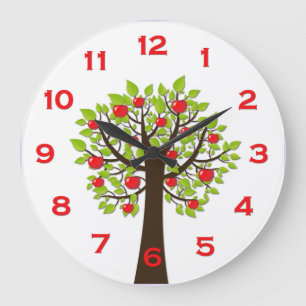 Grande Horloge Ronde Red Delicious Apple Tree Wall Clock