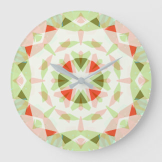 Grande Horloge Ronde Red Pink Green Christmas Star Dopamine Decor