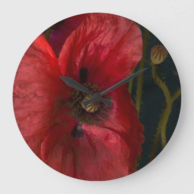 Grande Horloge Ronde Red Poppies (Recto)