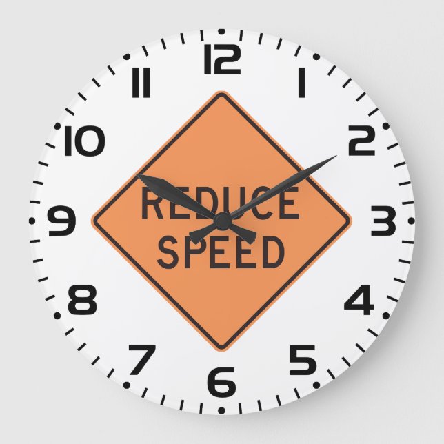 Grande Horloge Ronde Reduce Speed Orange Diamond Road Sign (Recto)