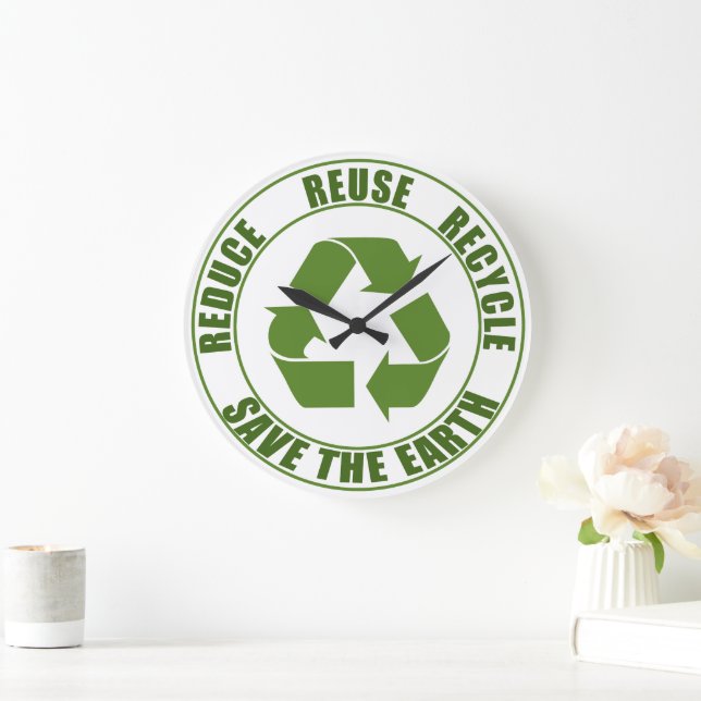 Grande Horloge Ronde Réduire la réutilisation du recyclage (Maison)