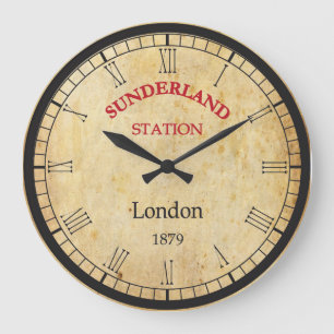 Grande Horloge Ronde Référence vintage 1879 de Sunderland d'horloge