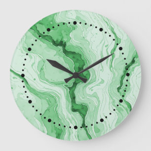 Grande Horloge Ronde Regard de l'agate verte de la forêt de Druzy