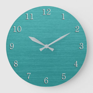 Grande Horloge Ronde Regard turquoise balayé kash001 en métal avec le