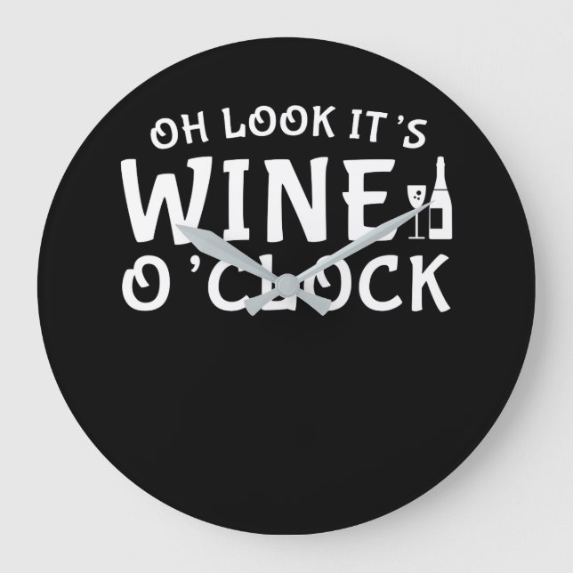 Grande Horloge Ronde Regardez son vin OClock Vin Lover Graphic (Recto)
