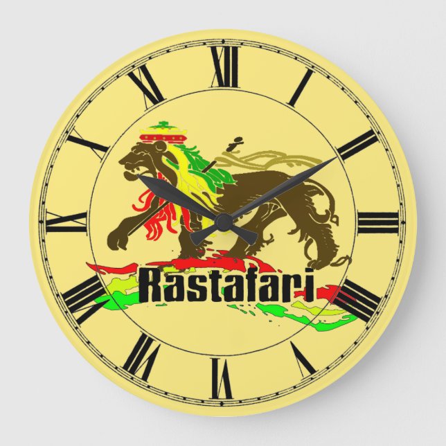 Grande Horloge Ronde Reggae rastafarian, Jamaica flag colors (Recto)