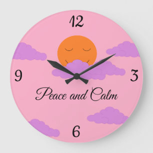 Grande Horloge Ronde Réglage du soleil avec des nuages