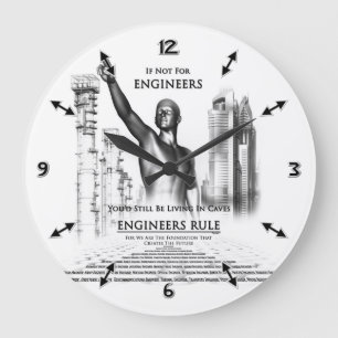 Grande Horloge Ronde Règle des ingénieurs