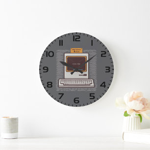 Grande Horloge Ronde Règles Ancienne École Jeu Rétro Informatique Termi