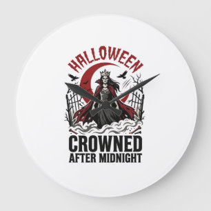 Grande Horloge Ronde Reine Halloween des morts-vivants Lever de minuit