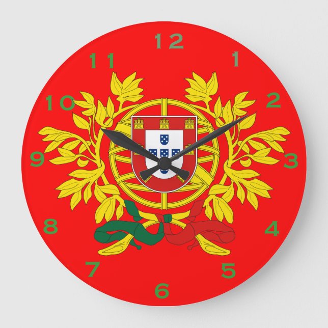 Grande Horloge Ronde Relogio* de Parede Avec Bouclier Portugûes (Recto)