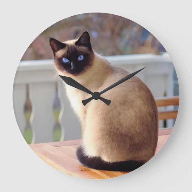 Grande Horloge Ronde Reloj de gato siamés (Recto)