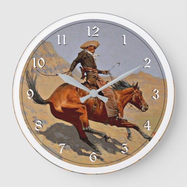 Grande Horloge Ronde Remington : Le Cowboy, l'art des cow-boys américai (Recto)