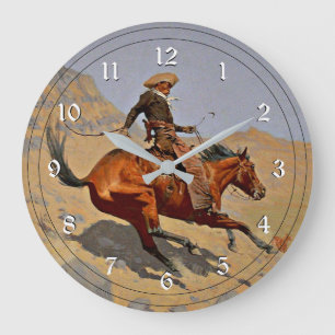 Grande Horloge Ronde Remington: The Cowboy, American cowboy art