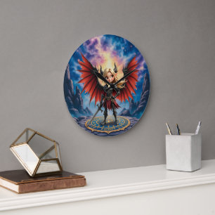 Grande Horloge Ronde Rencontrez Emberlyn — la Gardienne du Chaos Sourir
