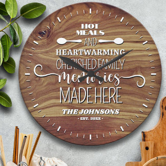 Grande Horloge Ronde Repas Chauds Souvenirs Chauds Cuisine Personnalisé