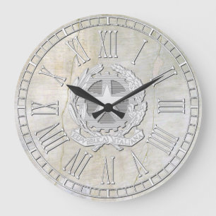 Grande Horloge Ronde Représentation Plastique Vintage République italie