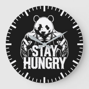 Grande Horloge Ronde Restez Faim, Gym Panda, Bodybuilding Motivation