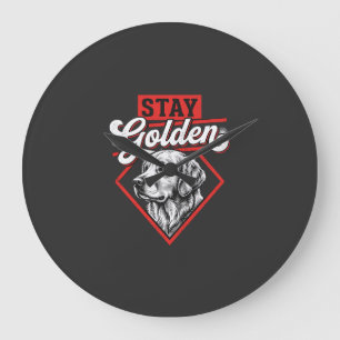 Grande Horloge Ronde Restez Golden Retriever doré