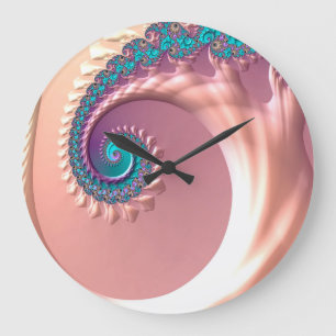Grande Horloge Ronde Résumé Art Lilac Whirl