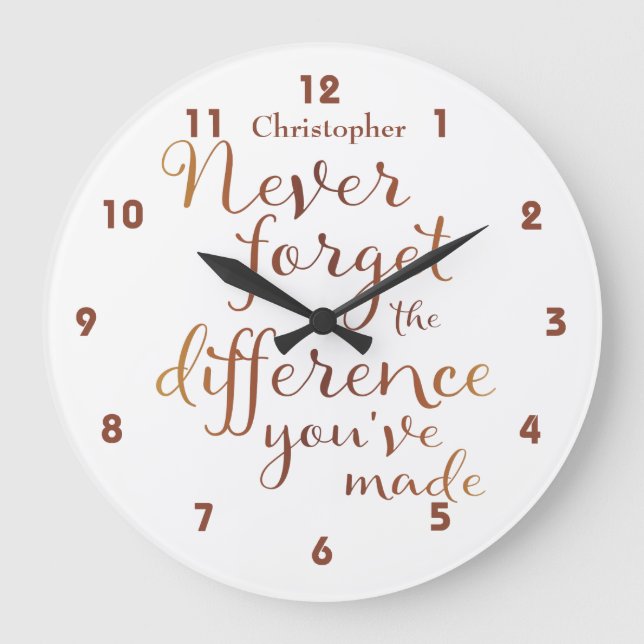 Grande Horloge Ronde Retraite N'Oubliez Jamais L'Appréciation (Recto)