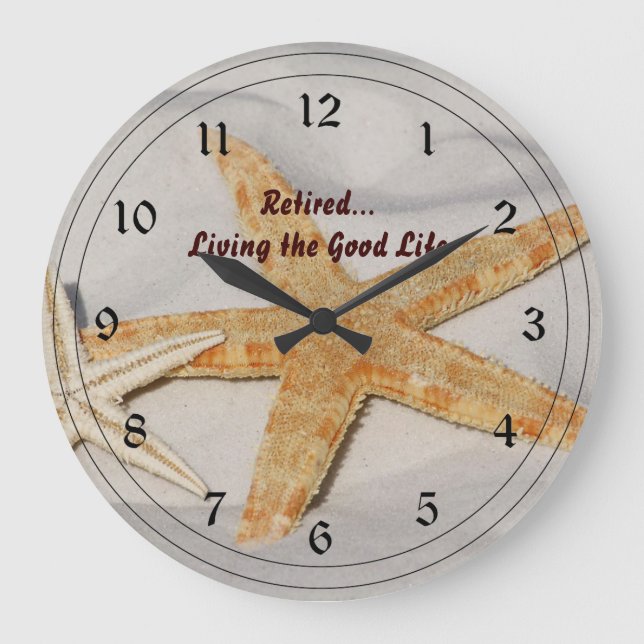 Grande Horloge Ronde Retraité...Vivre la bonne vie (Recto)