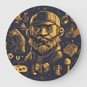 Grande Horloge Ronde Retro Arcade Dreams