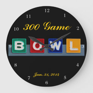 Grande Horloge Ronde Retro Bowling