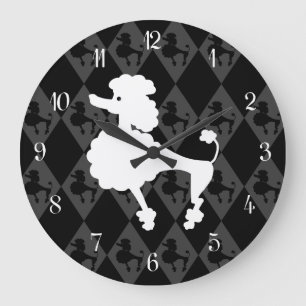 Grande Horloge Ronde Rétro caniche