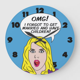 Grande Horloge Ronde RETRO COMICS wall clock