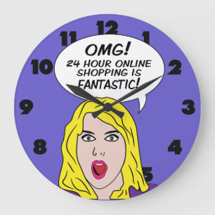 Grande Horloge Ronde RETRO COMICS wall clock
