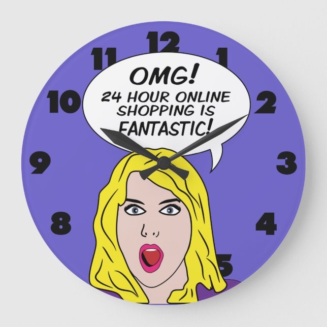 Grande Horloge Ronde RETRO COMICS wall clock (Recto)
